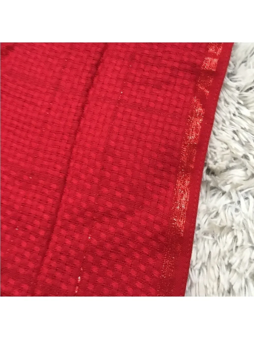 Apt 9 Basket Weave Lurex Pashmina oblong scarfs set of two red & blue